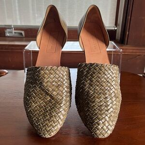 Either/Or Olive Woven Leather Mules